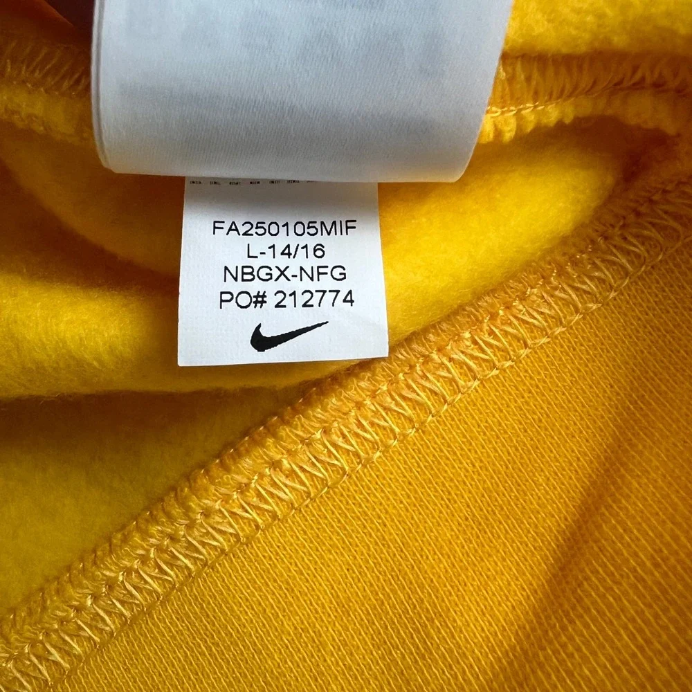 Los Angeles Lakers Kids Size L 14/16 Nike Hoodie Yellow NBA Basketball New
